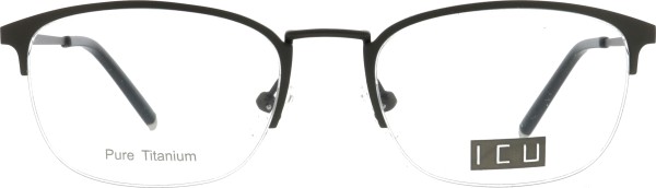 Klassische Halbrandbrille aus Titan für Damen und Herren in der Farbe grau