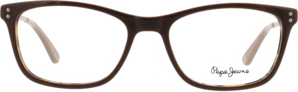 Trendige Kunststoffbrille in einer Schmetterlingsform für Damen in der Farbe braun von der Marke Pepe Jeans