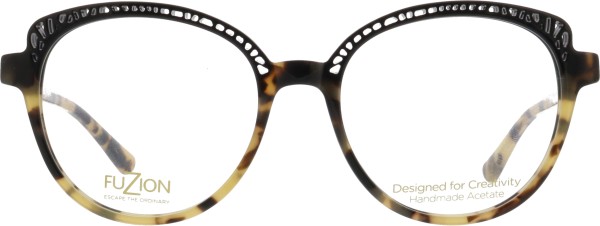 Moderne auffällige Kunststoffbrille aus Acetat von der Marke Fuzion in braun für Damen