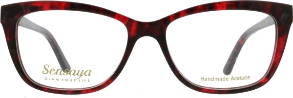 Wunderschöne weibliche Kunststoffbrille von der Marke Sensaya für Damen in rot