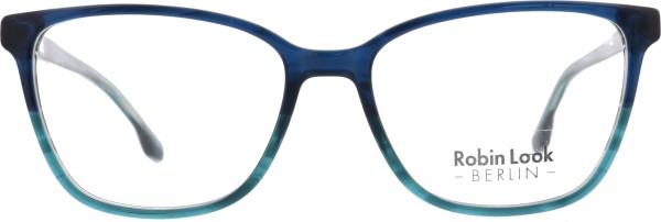 Schöne weibliche Kunststoffbrille für Damen in der Farbe blau mit Verlauf aus der Robin Look Kollektion 