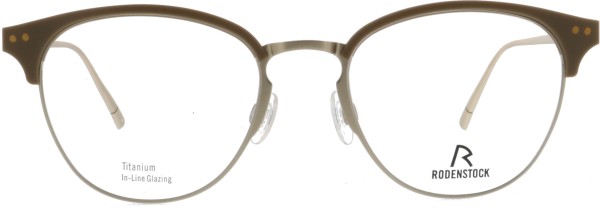 Moderne Brille für Damen aus Titan von der Marke Rodenstock in den Farben braun und silber
