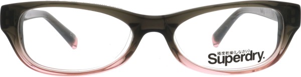 Hübsche kleine Kunststoffbrille von der Marke Superdry für Damen in den Farben schwarz und rosa