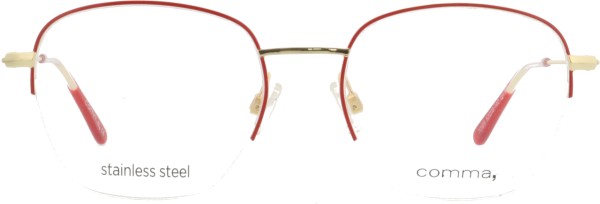 Tolle Damen Halbrandbrille von der Marke Comma in den Farben rot und gold