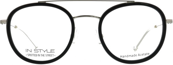Coole trendige Vintage Brille von der Marke In Style für Damen und Herren in der Farbe schwarz