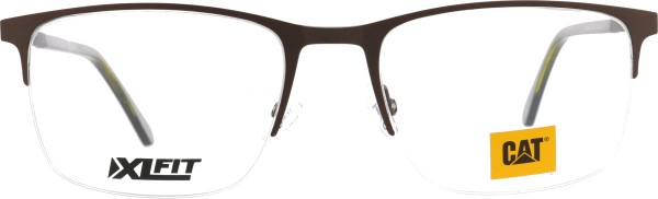 Hochwertige große Halbrandbrille für Herren von der Marke Caterpillar in der Farbe braun