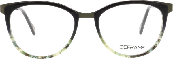 Coole Damenbrille von der Marke Deframe in den Farben schwarz und grün