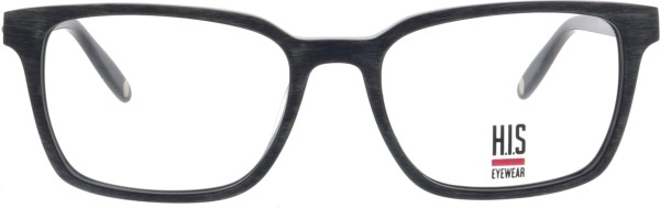 hübsche HIS Unisex Kunststoffbrille in grauer Holzoptik in einer rechteckigen Form 410