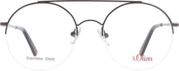 Schöne runde Halbrandbrille für Damen und Herren in der Farbe grau von der Marke s.Oliver