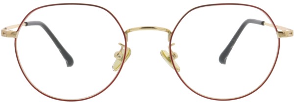Schöne runde Damenbrille aus Metall von der Marke Opticunion in gold rot