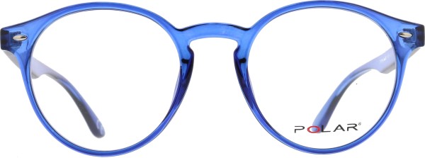 Schöne große Kunststoffbrille von Polar für Damen und Herren in einem satten Blauton