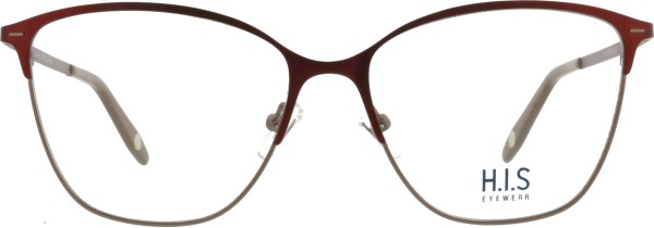 Schöne große Damenbrille aus Metall von der Marke HIS in der Farbe rot