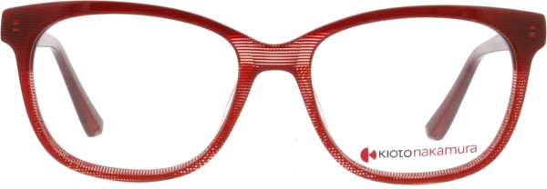 Farbenfrohe rote Kunststoffbrille für Damen von der Marke Kiotonakamura