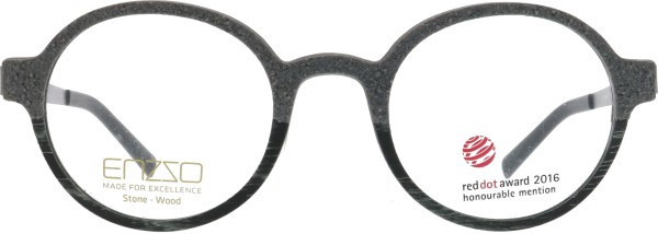 Stilvolle runde Brille von der Marke Enzzo in Stein und Holzoptik