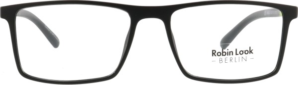 Klassisch rechteckige Kunststoffbrille für Damen und Herren aus der Robin Look Kollektion in schwarz