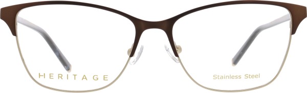 Edle Damenbrille aus Metall von der Marke Heritage in der Farbe braun