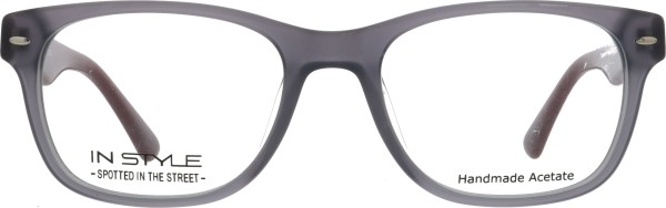 Klassische Kunststoffbrille in grau für Damen und Herren von der Marke In Style