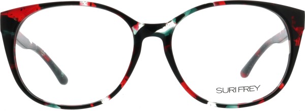 Modische Kunststoffbrille für Damen von der Marke Suri Frey in schwarz mit rot