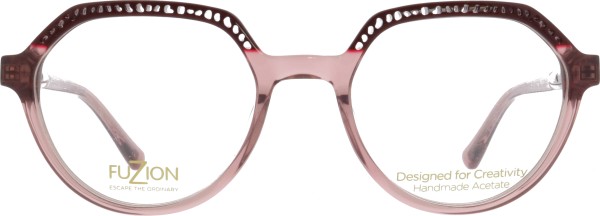 Moderne auffällige Kunststoffbrille aus Acetat von der Marke Fuzion in rosa für Damen