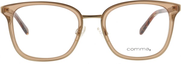 Trendige Kunststoffbrille von der Marke Comma in den Farben braun und gold