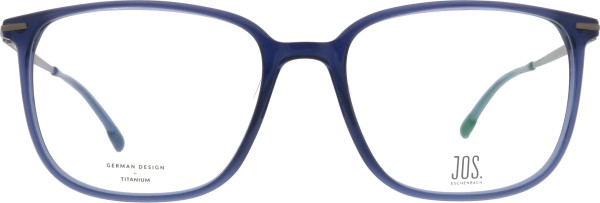 Schöne quadratische Kunststoffbrille mit Titan für Damen und Herren in der Farbe blau