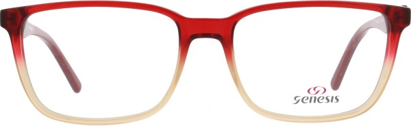 Klassische Kunststoffbrille für Damen von der Marke Genesis in rot mit orange