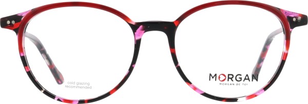 Poppige rot bunte Kunststoffbrille für Damen von der Marke Morgan