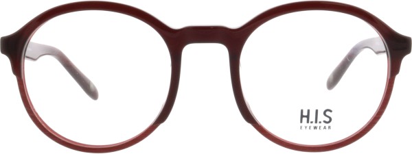 Coole runde Brille von der Marke HIS in der Farbe rot für Damen und Herren 