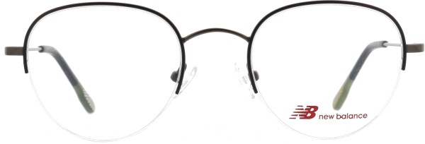 Zeitlose elegante Halbrandbrille für Damen und Herren von der Marke New Balance in schwarz