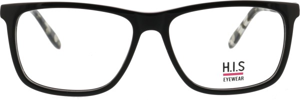 Klassische HIS Unisex Kunststoffbrille in schwarz rot in einer quadratischen Form 459