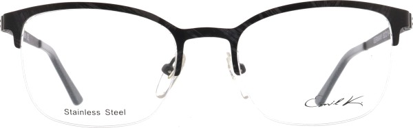 Klassische Halbrandbrille für Damen in der Farbe schwarz mit grün