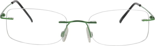 Klassische randlose Brille für Damen und Herren in der Farbe grün