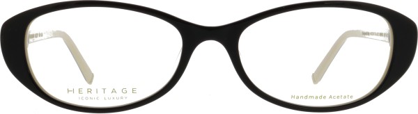 Außergewöhnliche Kunststoffbrille für Damen von der Marke Heritage in schwarz