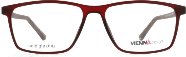 Elegante moderne Herrenbrille von der Marke Vienna für Herren in einem transparenten Rot