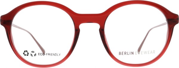Markante runde Kunststoffbrille für Damen und Herren in der Farbe rot von der Marke Berlin Eyewear
