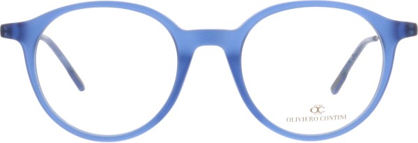 Moderne runde Brille für Damen in einer Pantoform in der Farbe blau
