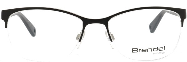 Hübsche Halbrandbrille für Damen in den Farben schwarz und silber