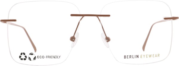 Nachhaltige randlose Brille für Herren von der Marke Berlin Eyewear in der Farbe braun