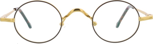 Intellektuell wirkende kleine Brille für Damen und Herren in der Farbe gold braun