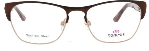 Moderne Damenbrille aus Metall in den Farben braun gold