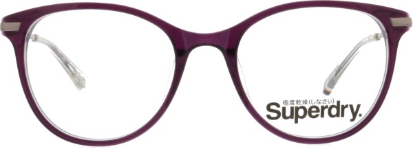 Trendige Damenbrille von Superdry in lila in einer Cateye-Form