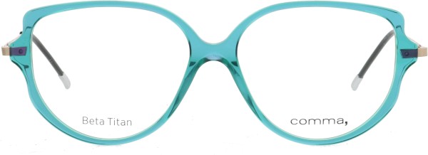 Auffällige Cateye Brille für Damen von der Marke Comma in einem satten türkis