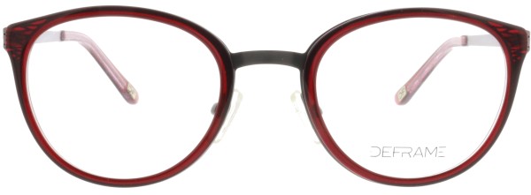 Coole Damenbrille von der Marke Deframe in den Farbenrot und anthrazit